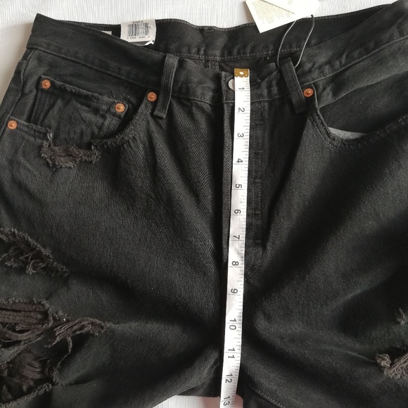 Levis 501 Original Cropped High Rise distressed - Picture 4 of 7